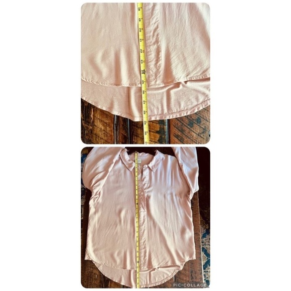 A New Day Hi-low Pink/Blush/Mauve Long Sleeve Button Up Blouse/Top/Shirt Size L - Picture 9 of 16